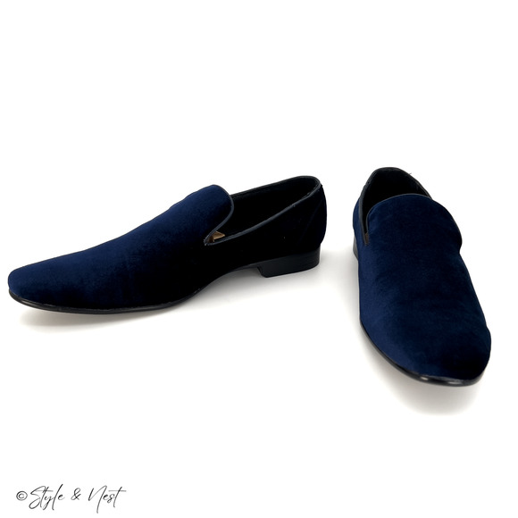 BRAVO Klein 7 Velvet Loafers Dress Shoes Blue Luxury Formal Preppy Men\'s Size 11 main image 7